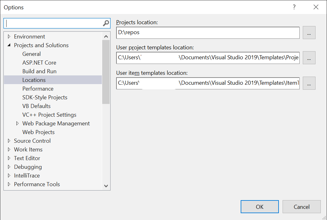 Visual Studio 옵션